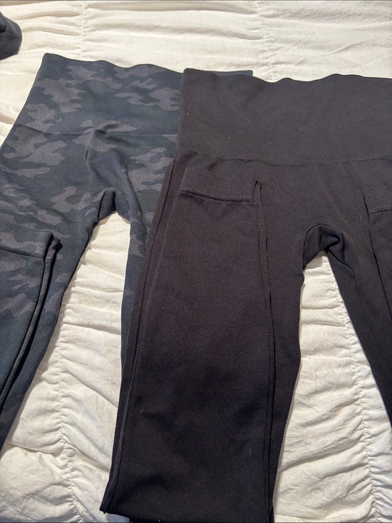 SPANX Pants - SPANX Black High-Waist Leggings & Charcoal Camo Leggings Set